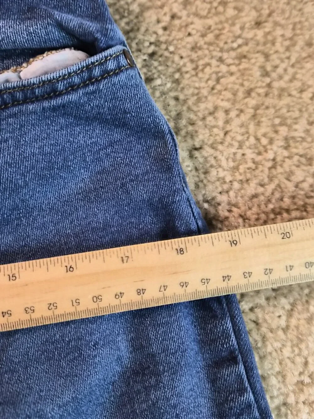 Lands End Boys XL 14H / 16H Blue Jeans Lined Pant Winter Cold Weather Fall G026